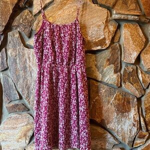 LOFT Pink and White Floral Dress